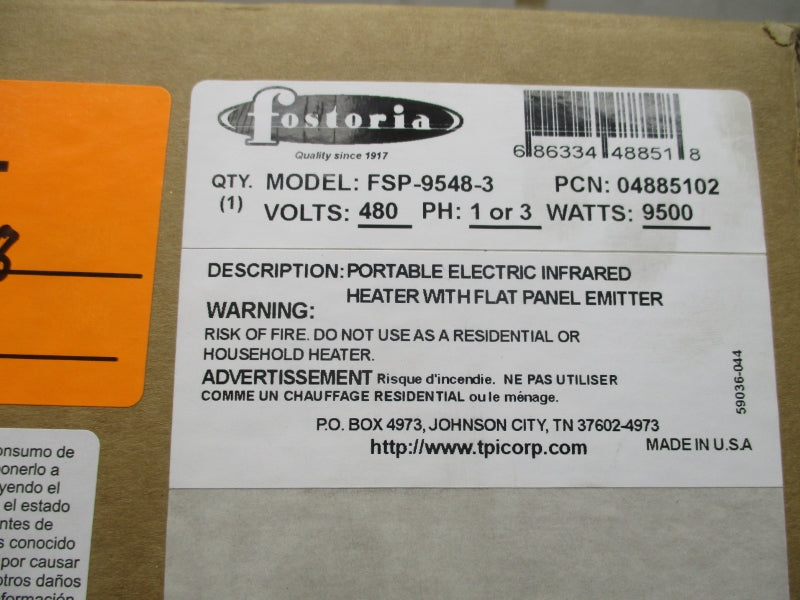 FOSTORIA FSP-9548-3 460V NSFS