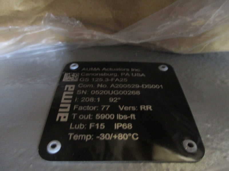 AUMA GS125.3-FA25 Z105.263 460V 3.1A NSMP