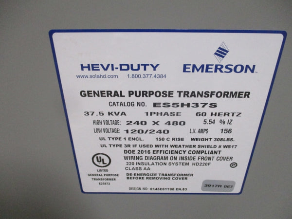 EMERSON ES5H37S 120/240V 156A NSNP