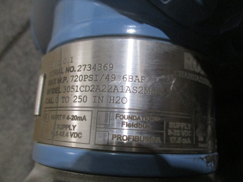 ROSEMOUNT 3051CD2A22A1AS2M5E5T1 10.5-42.4VDC  720PSI NSMP