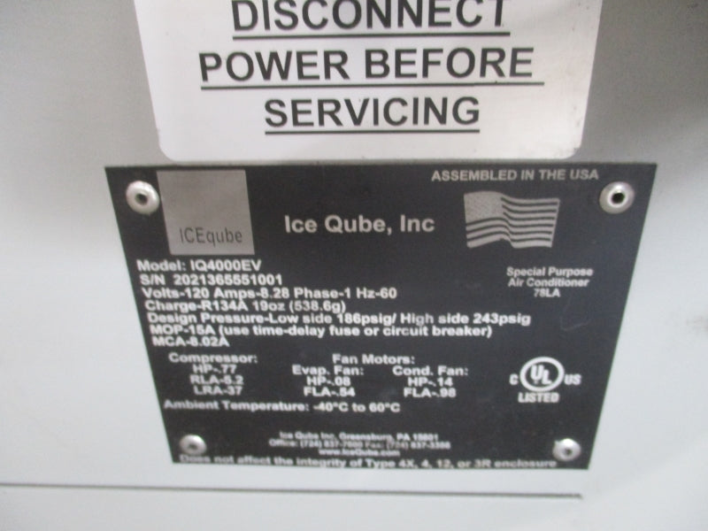 ICE QUBE IQ4000EV 120V 8.28A NSNP