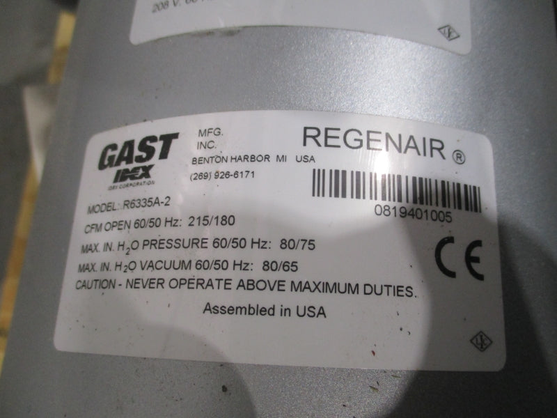 GAST R6335A-2 190-220/380-415V 7.4-7/3.7/3.5A NSNP