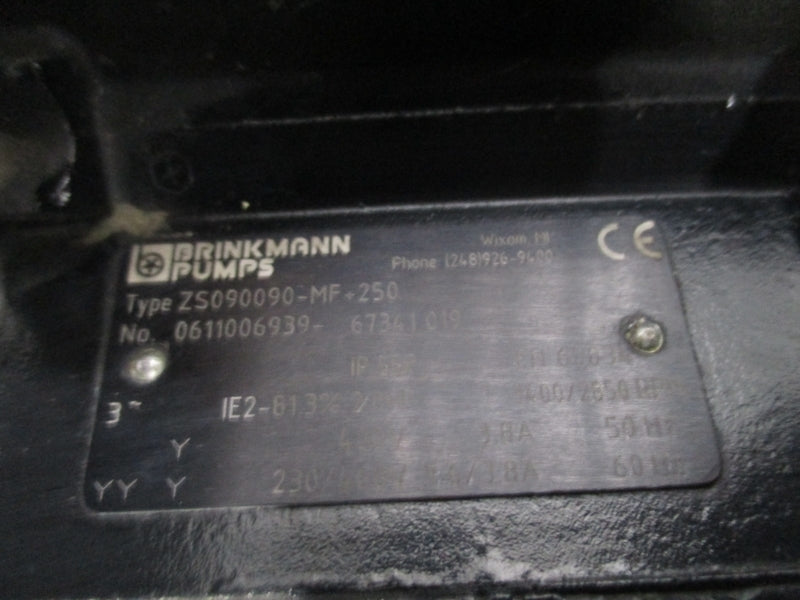 BRINNKMANN PUMPS ZS090090-MF+250 230/460V 3.8A UNMP