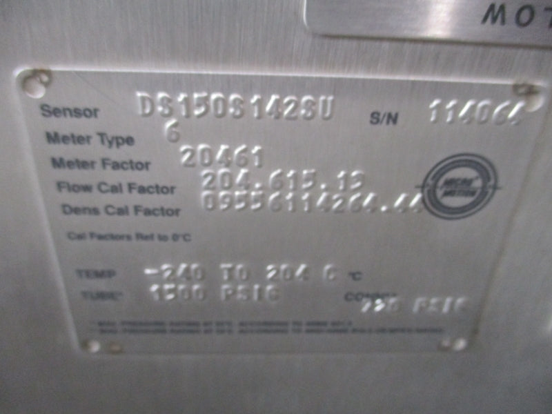 MICRO MOTION DS150S142SU 1500PSI UNMP