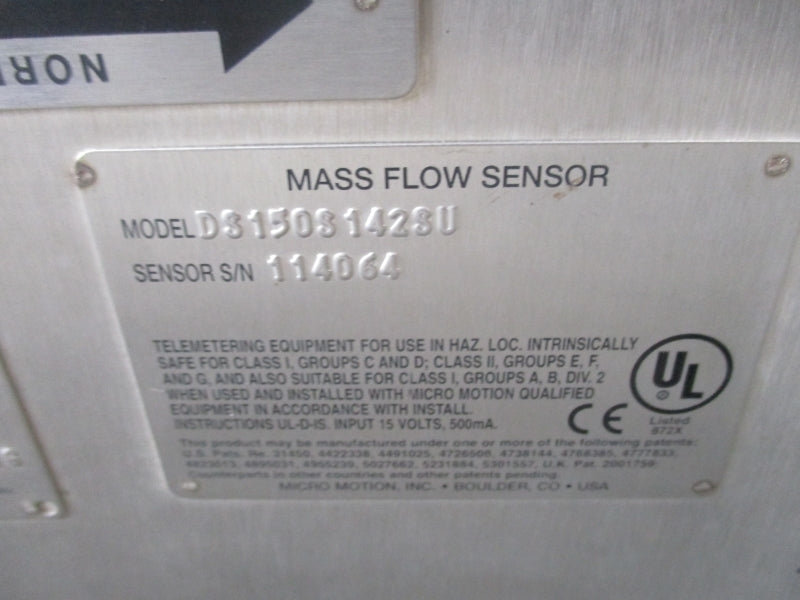 MICRO MOTION DS150S142SU 1500PSI UNMP