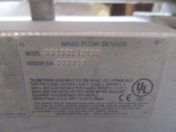 MICRO MOTION DS100S128SU  2250PSI UNMP