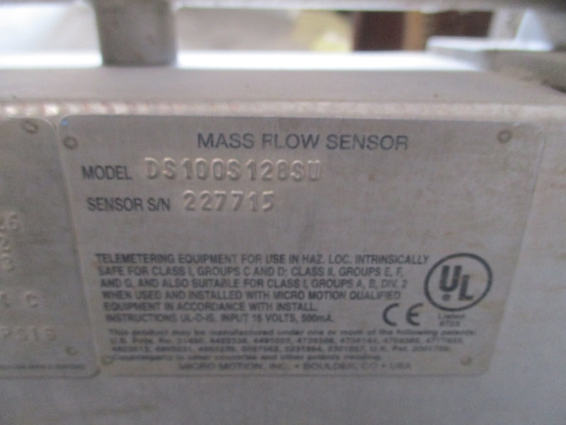 MICRO MOTION DS100S128SU  2250PSI UNMP