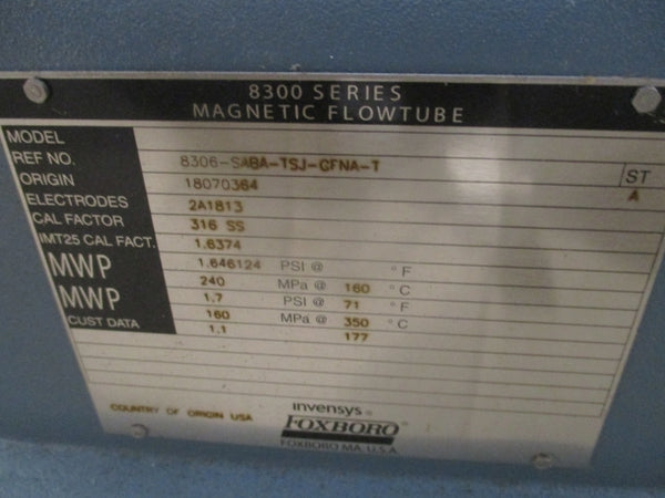 FOXBORO 8306-SABA-TSJ-GFNA-T 1.7PSI NSMP