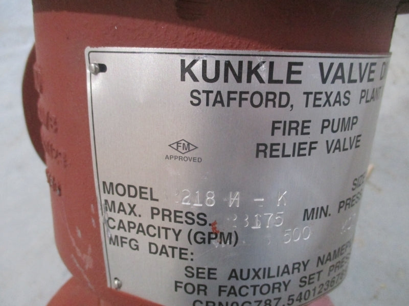 KUNKLE VALVE 228H-K01-MS 175PSI NSNP