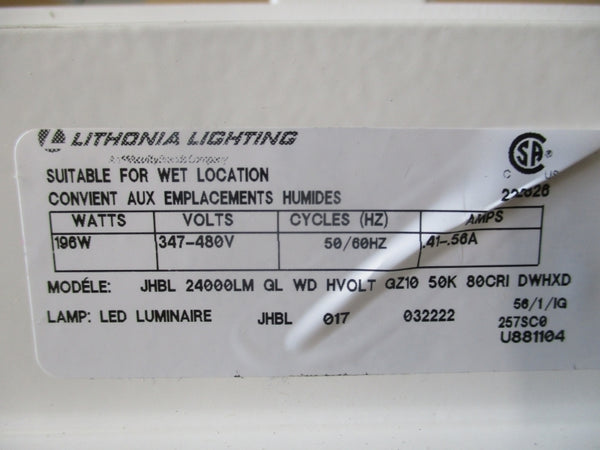 LITHONIA LIGHTING JHBL 24000LM GL WD HVOLT GZ10 50K 80CRI DWHXD NSMP