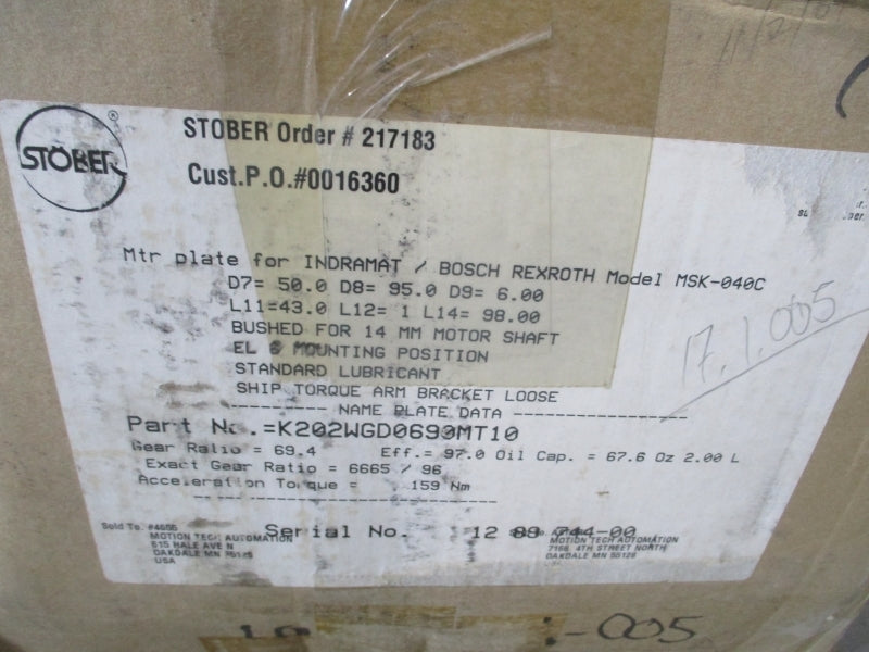 STOBER K202WGD0690MT10 NSMP