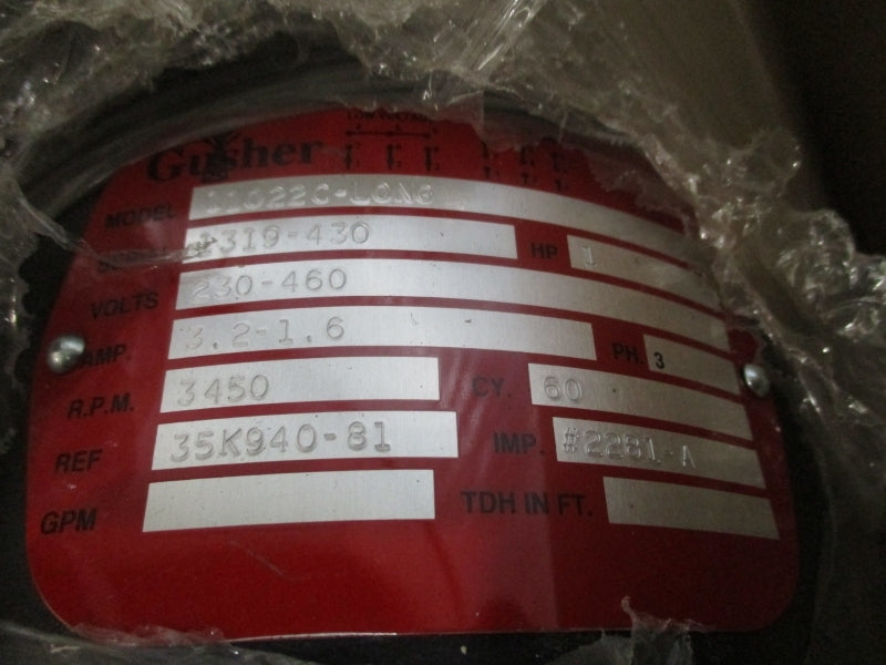 GUSHER Z300074 11022C-LONG 230/460V 3.2-1.6A NSMP