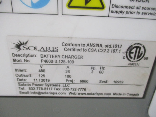 SOLARIS P4600-3-125-100 480V 26A UNMP