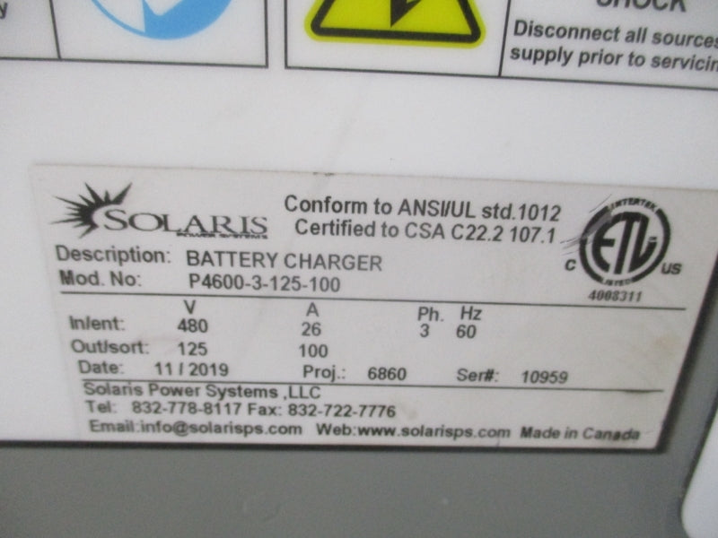 SOLARIS P4600-3-125-100 480V 26A UNMP