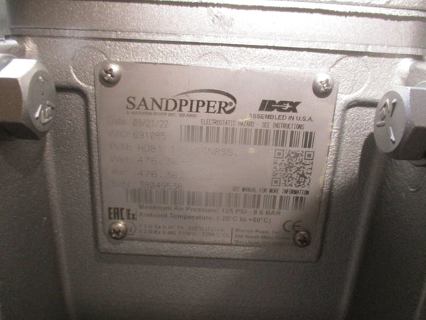 SANDPIPER HDB1 1/2.SGN8SS 125PSI NSMP
