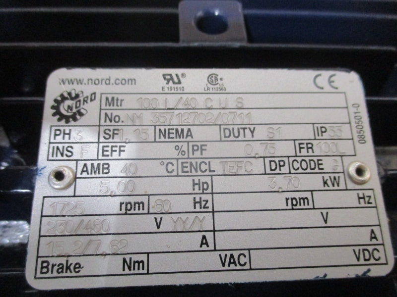 NORD 22f-vl-100l/40  C U S 230/460V 15.2/7.62A NSMP