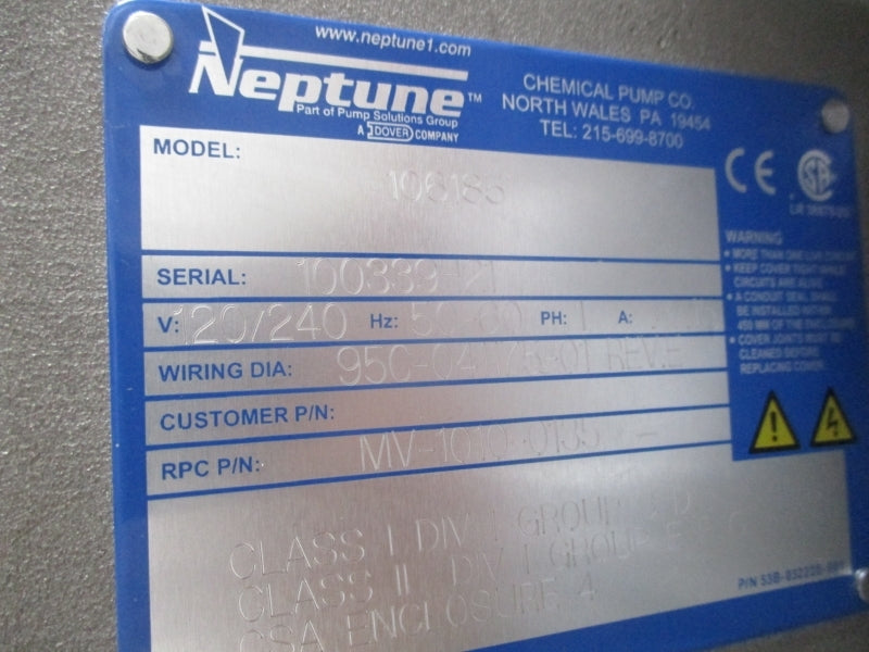 NEPTUNE 106185 WITH  101301.00 208-230/460V 1.5-1.6/.8A NSNP