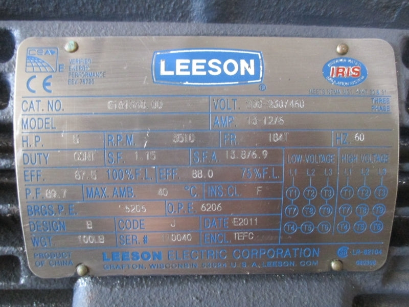 LEESON G161330.00 208-230/460V 13-12/6A NSNP