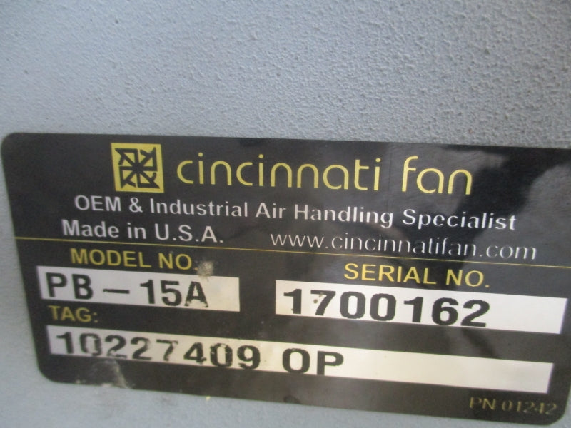 CINCINNATI FAN PB-15A 230/460V 23.6/11.8A NSNP