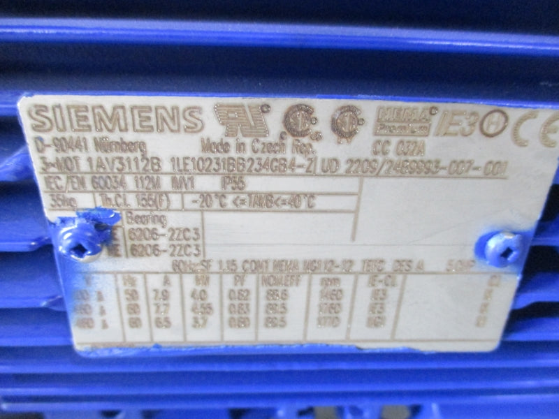 KSB ETCB065-050-200 1LE10231BB234GB4-Z 460V 7.7A NSNP