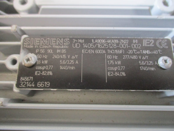 STOBER K202AG0140IE2D90L4 1LA9096-4KA99-ZN22 277/480V 5.6/3.25A NSNP