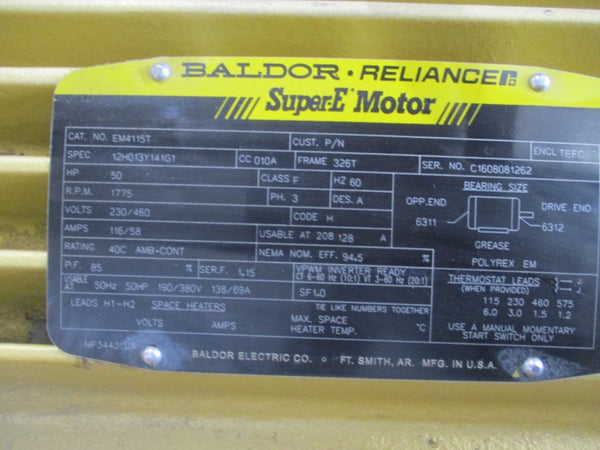 BALDOR EM4115T 230/460V 116/58A (AS PICTURED) NSMP