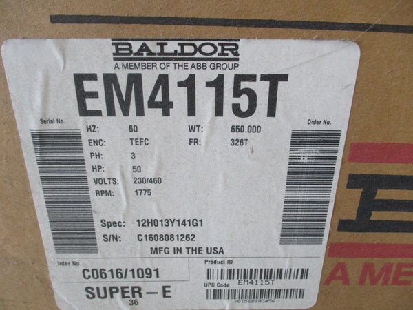 BALDOR EM4115T 230/460V 116/58A (AS PICTURED) NSMP