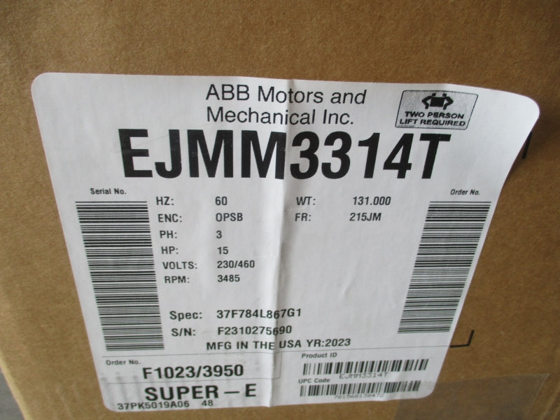 BALDOR EJMM3314T 230/460V 35.4/17.7A NSMP