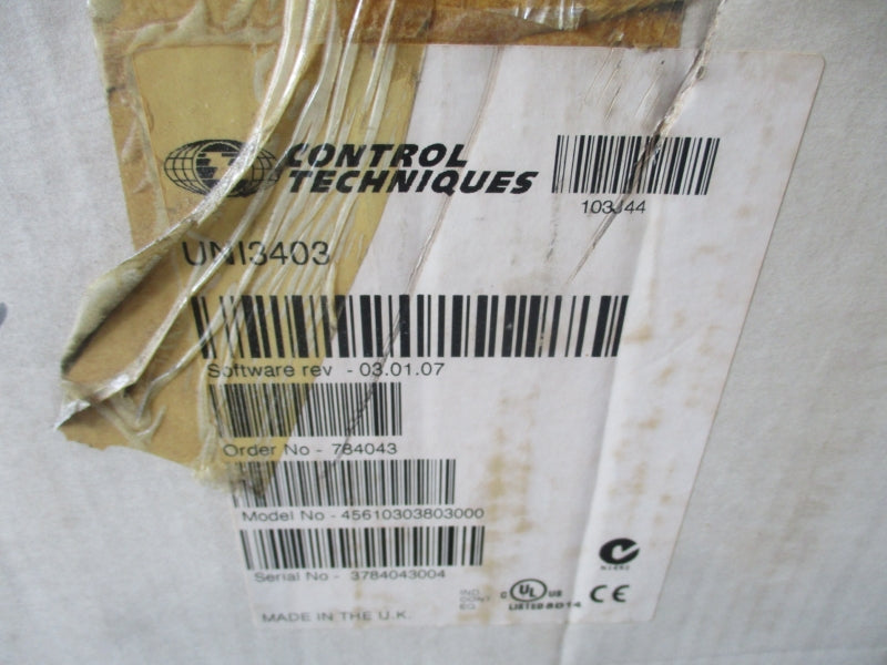 CONTROL TECHNIQUES UNI3403 F/W 03.01.07 380/460V 46.0A NSMP