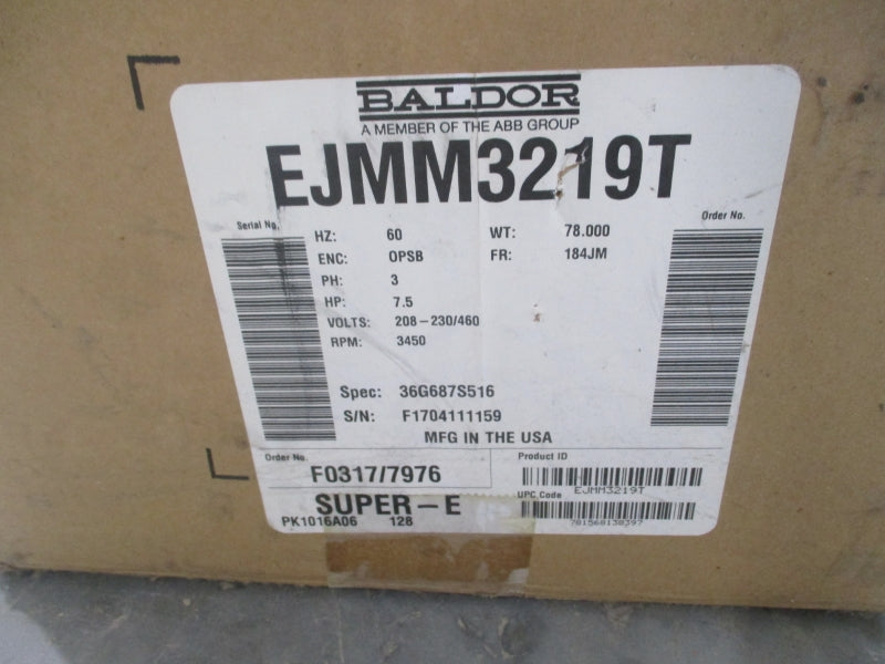 BALDOR EJMM3219T 208-230/460V 18-17.2/8.6A NSMP
