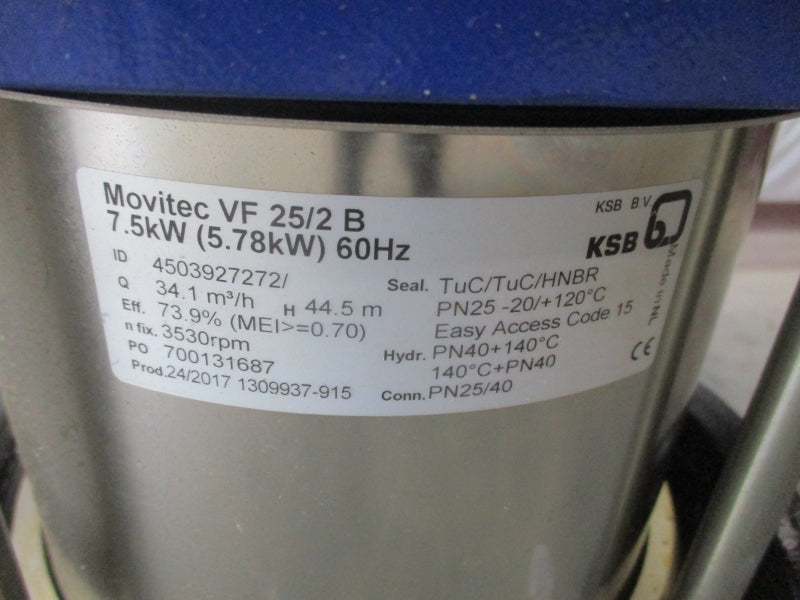KSB MOVITEC VF 25/2 B 4503927272/ 400Y 13.2A NSNP