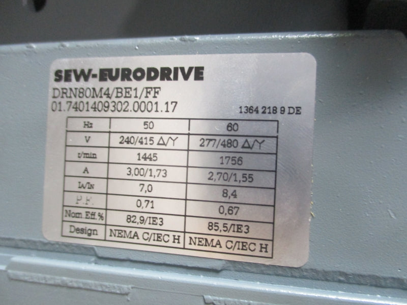 SONZOGNI CAMME SF 100-8C 30T-240/2-D 277/480V 2.70/1.55A NSNP