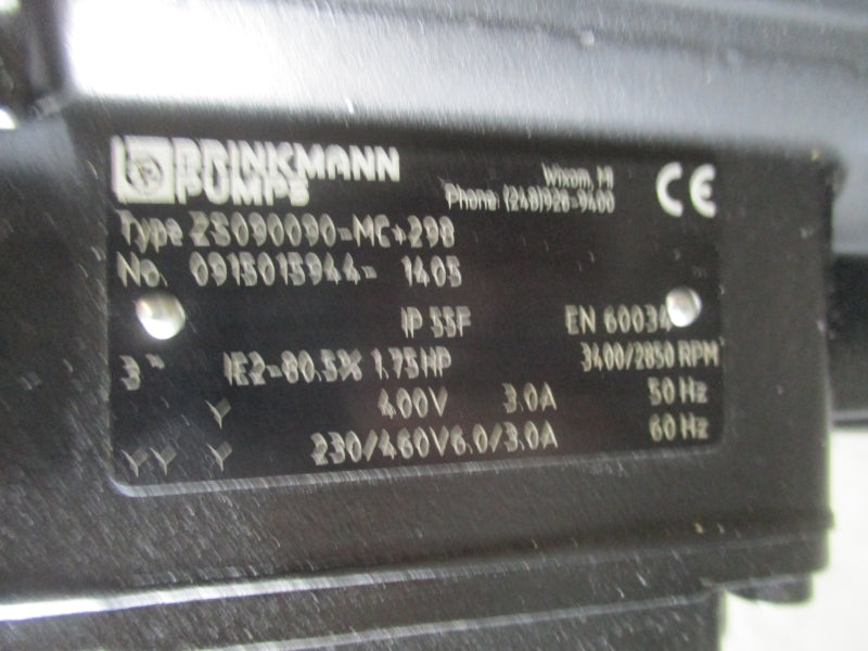 BRINKMANN PUMPS ZS090090-MC+298 230/460V  6.0/3.0A NSNP