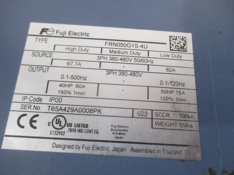 FUJI ELECTRIC FRN050G1S-4U 380-480V 67.7-82A NSNP