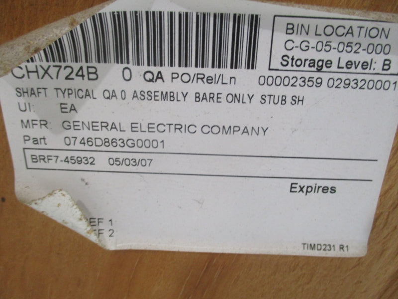 GENERAL ELECTRIC 0746D863G0001 NSNP