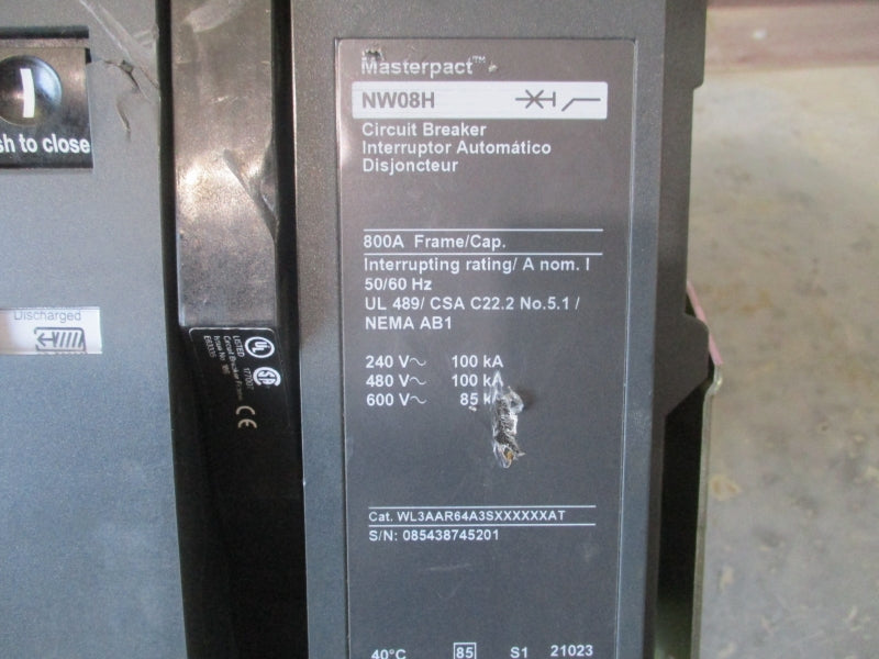 SQUARE D WL3AAR64A3SXXXXXXAT 600V 800A UNMP