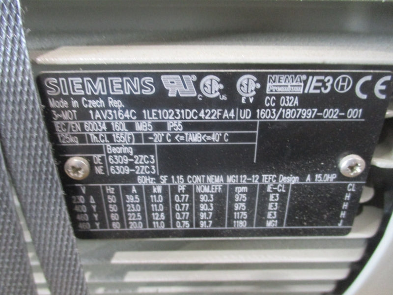 SIEMENS 1AV3164C1LE10231DC422FA4 460V 22.5/20A NSNP