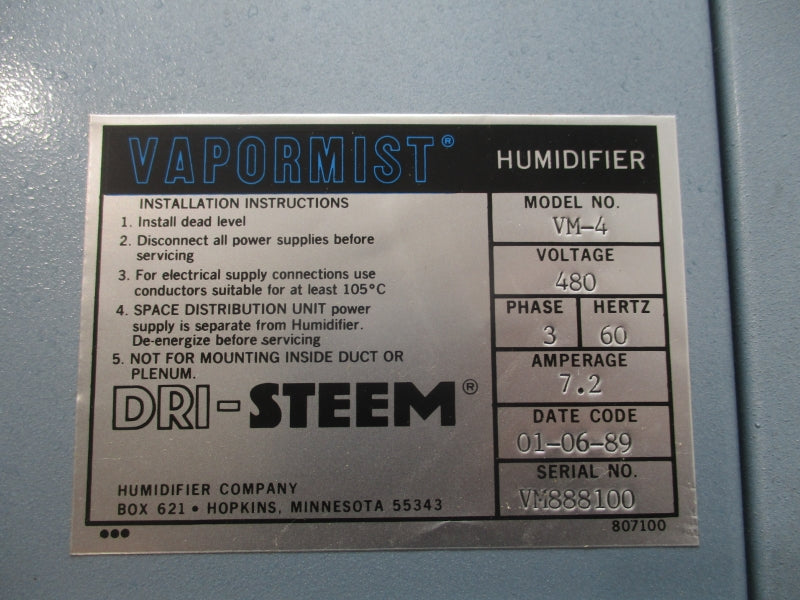 VAPORMIST VM-4 480V 7.2A UNMP