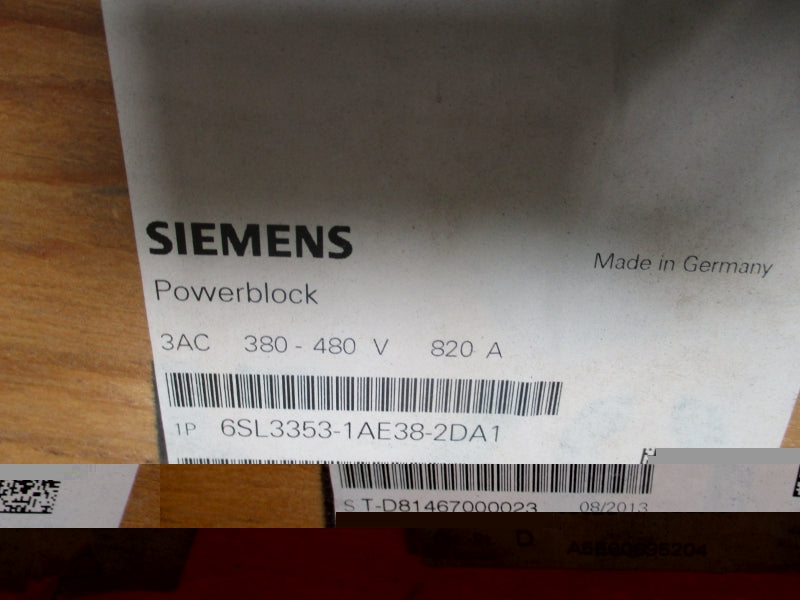 SIEMENS 6SL3353-1AE38-2DA1 380-480V 820A NSMP