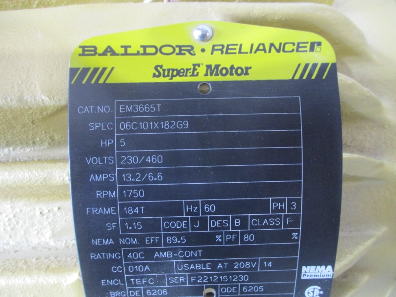BALDOR EM3665T 230/460V 13.2/6.6A NSNP