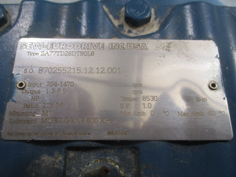 SEW-EURODRIVE SA77TD26DT90L6 230/460V 5.9/2.95A NSNP