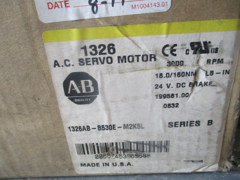 ALLEN BRADLEY 1326AB-B530E-M2K5L SER. B 9.5A NSMP