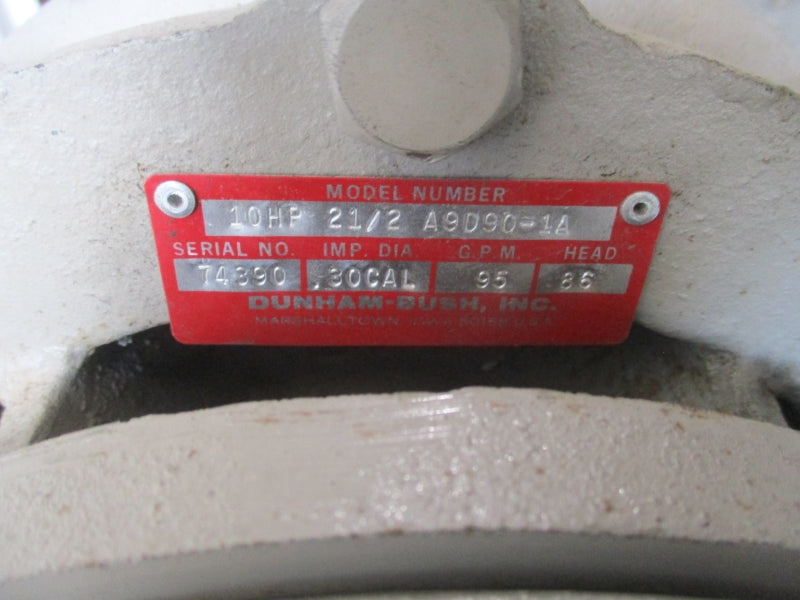 DUNHAM BUSH PUMP 10HP 2 1/2 A9D90-1A NSNP