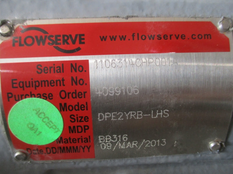 FLOWSERVE BB316 DPE2YRB-LHS UNMP