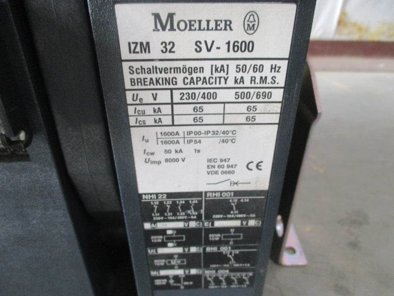 KLOCKNER MOELLER IZM32SV-1600 1600A 500/690V (AS PICTURED) UNMP