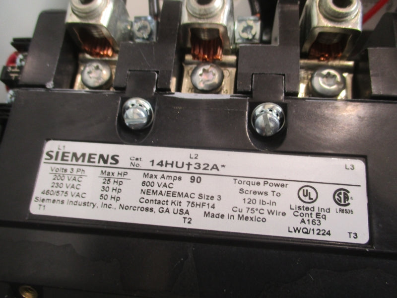 SIEMENS SIZE 3 COMBO 17HUG92NF14 110/120V 25-100A NSMP