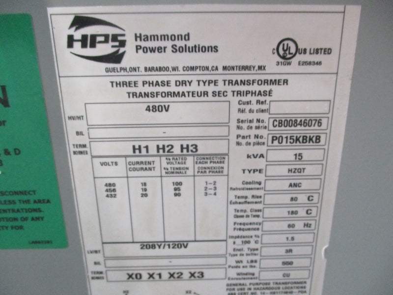 HPS P015KBKB 480V 18A NSNP