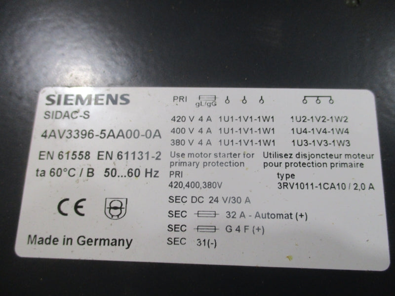 SIEMENS 4AV3396-5AA00-0A 420V 4A NSMP