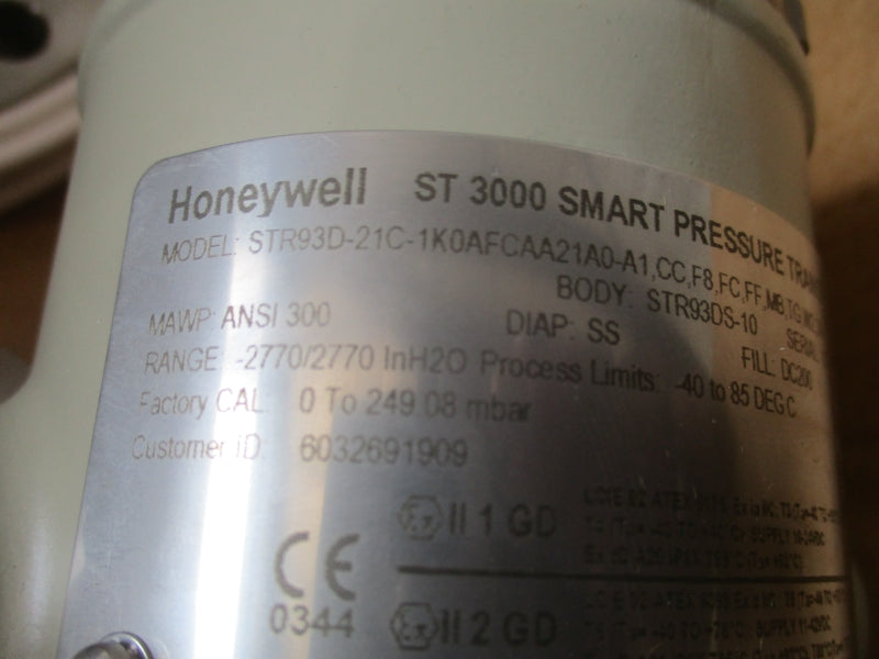 HONEYWELL STR93D-21C-1K0AFCAA21A0-A1,CC,F8,FC,FF,MB,TG,W2,3H+XXXX 0.9-100PSI NSMP