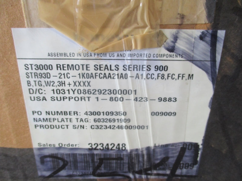 HONEYWELL STR93D-21C-1K0AFCAA21A0-A1,CC,F8,FC,FF,MB,TG,W2,3H+XXXX 0.9-100PSI NSMP